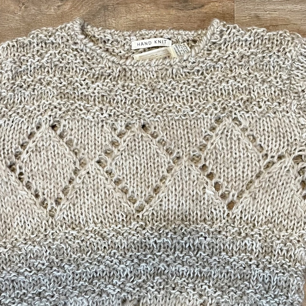 Vtg | Hand Knit Multi-Pattern Pullover Sweater - image 6